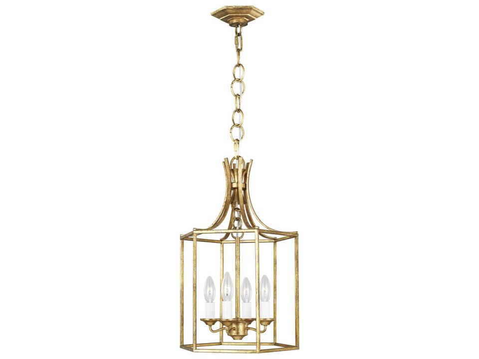 Bantry House 4-Light Lantern Pendant Light in Antique Gild
