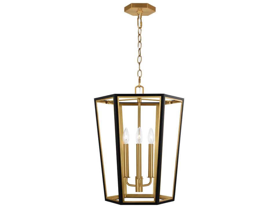 3-Light Curt Chandelier by Alexa Hampton in Midnight Black