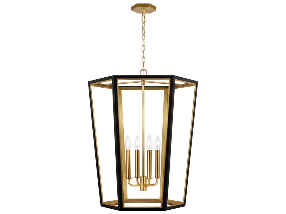 Curt 4-Light Lantern Chandelier in Midnight Black