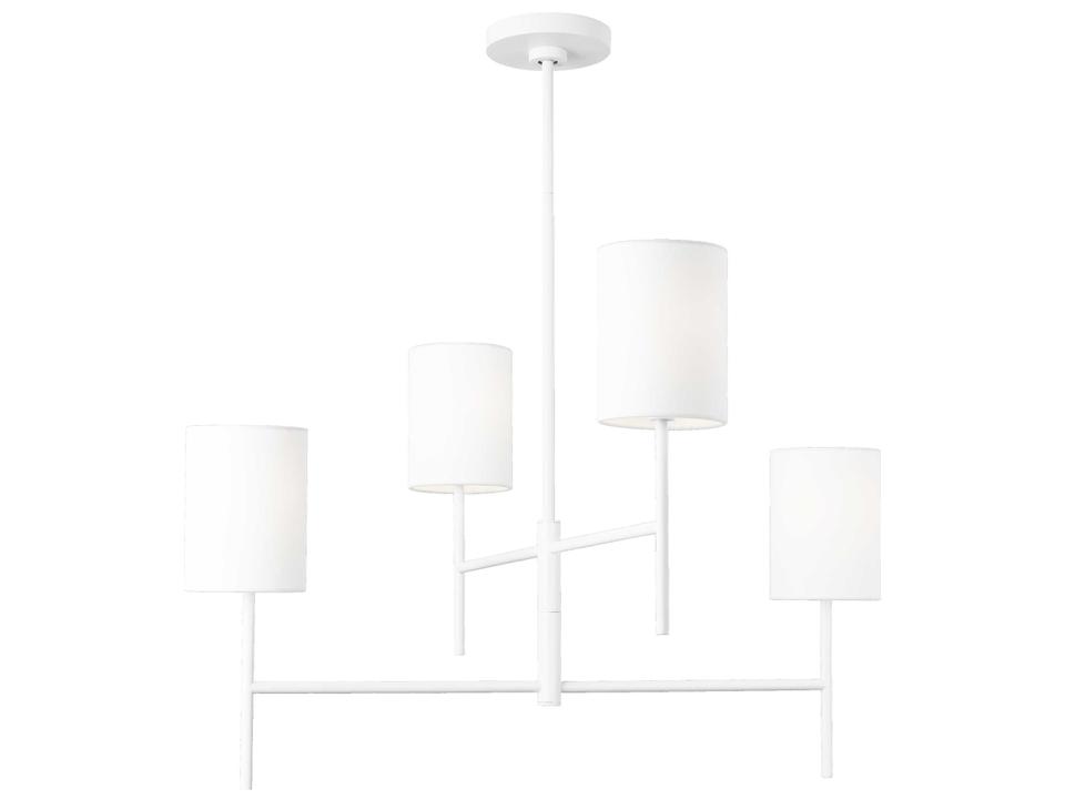 Key 4-Light Chandelier by Barbara Barry in Matte White