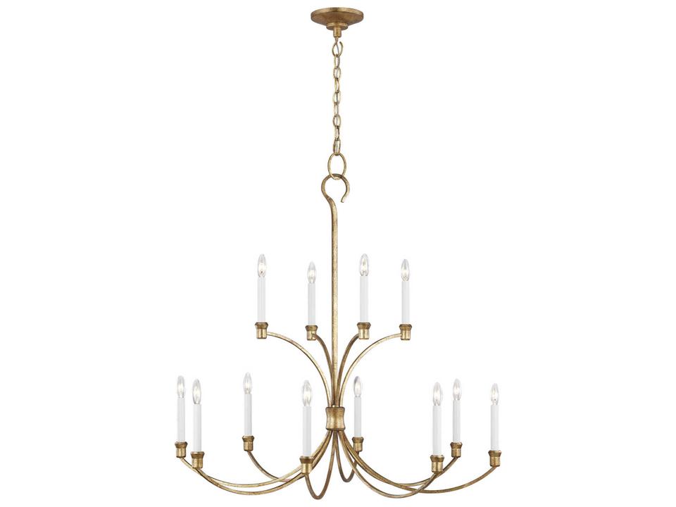 12-Light Westerly Chandelier in Antique Gild