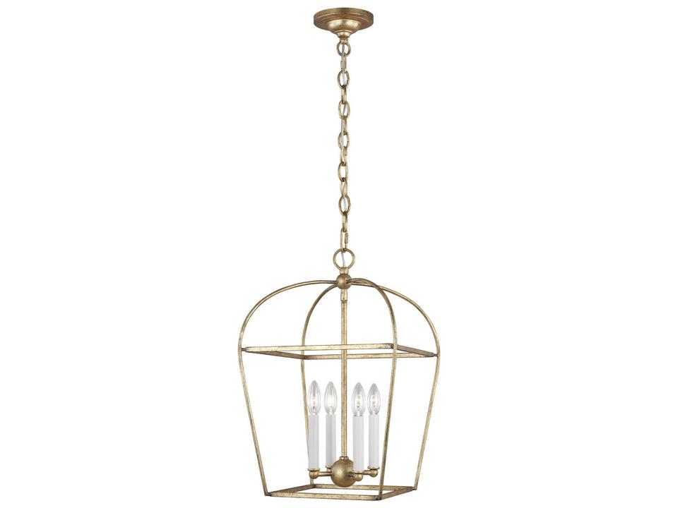 Stonington 4-Light Small Lantern Chandelier in Antique Gild