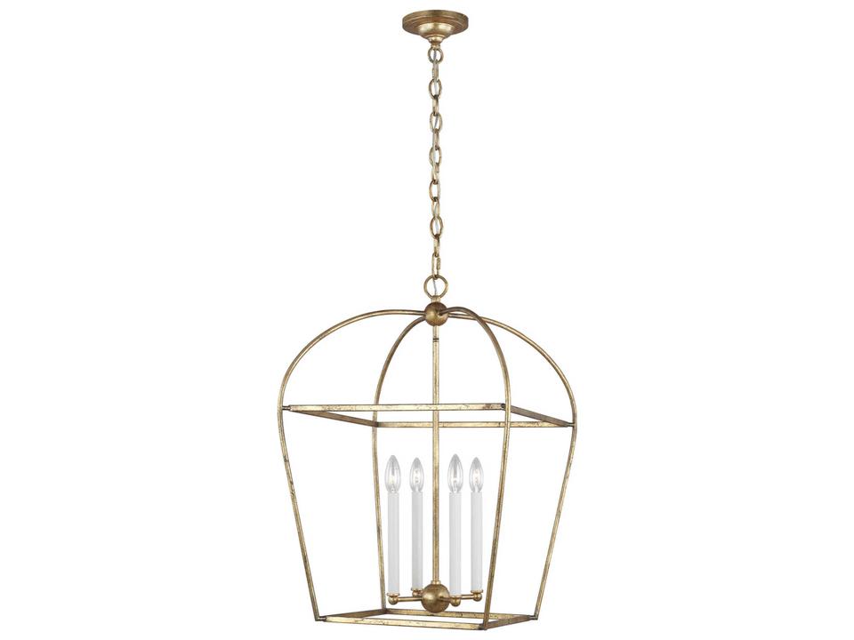 Stonington 4-Light Steel Lantern Chandelier in Antique Gild
