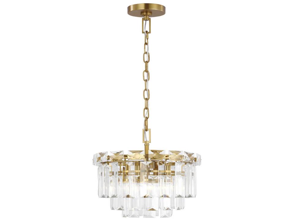 Arden 4-Light Tiered Chandelier in Burnished Brass