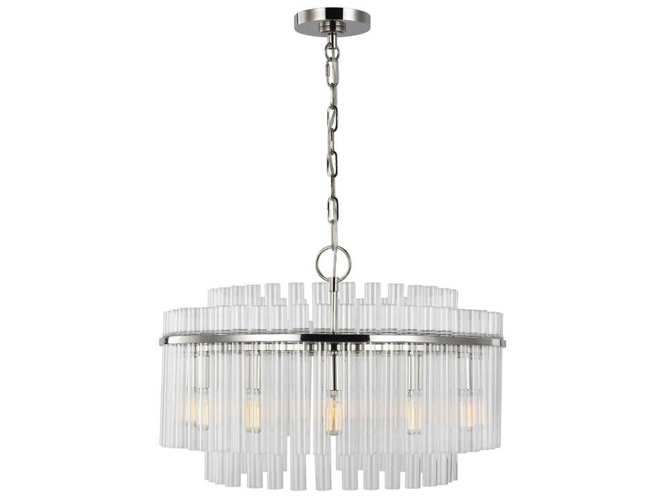 Beckett 12-Light Chandelier in Polished Nickel with Clear Glass