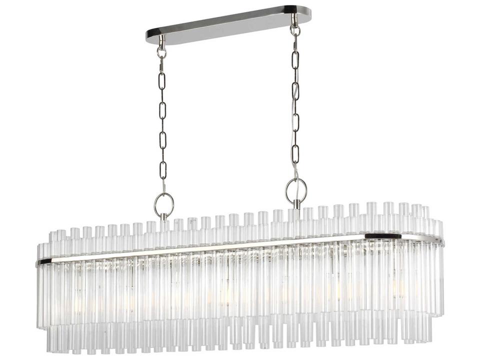 7-Light Beckett Linear Chandelier in Polished Nickel