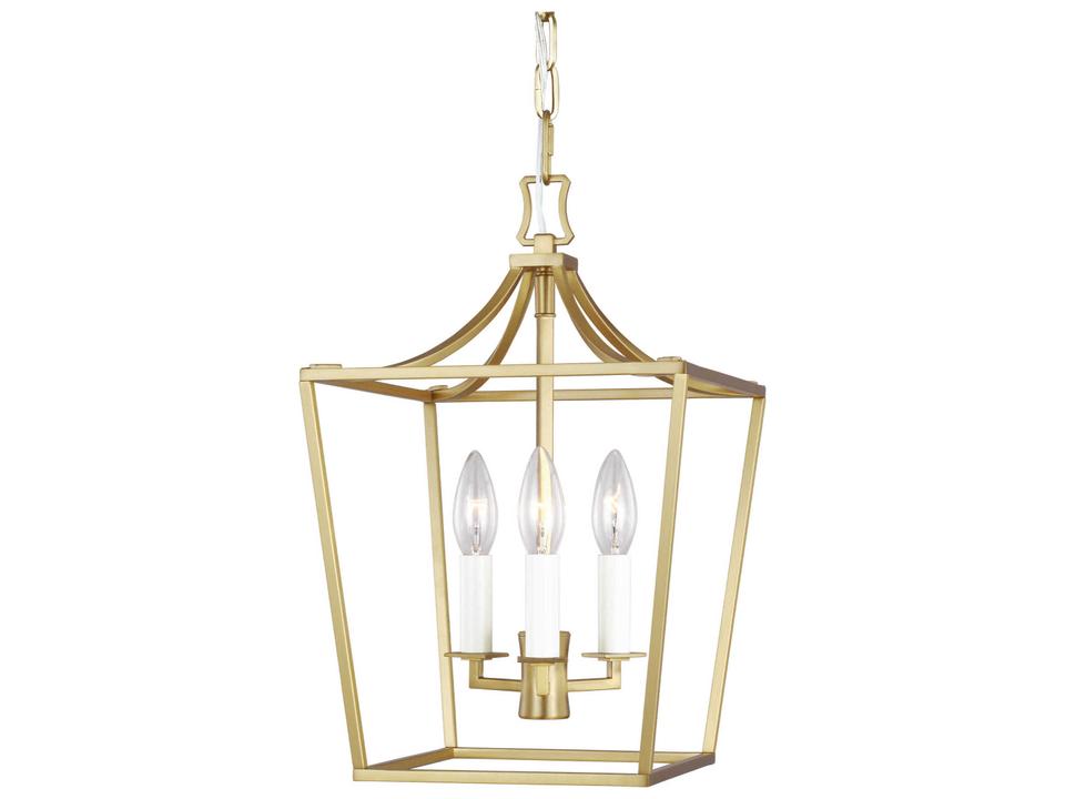 Southold 3-Light Mini Lantern Pendant Light in Burnished Brass