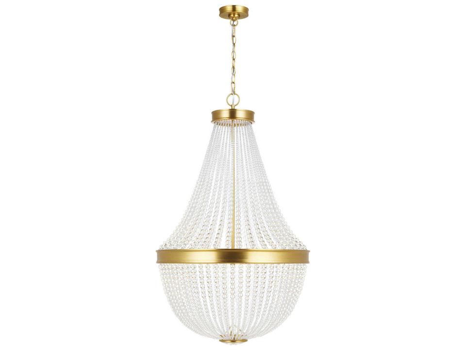12-Light Summerhill Chandelier in Burnished Brass with Crystal