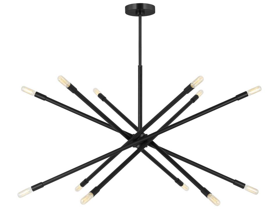 Eastyn 12-Light Chandelier in Midnight Black
