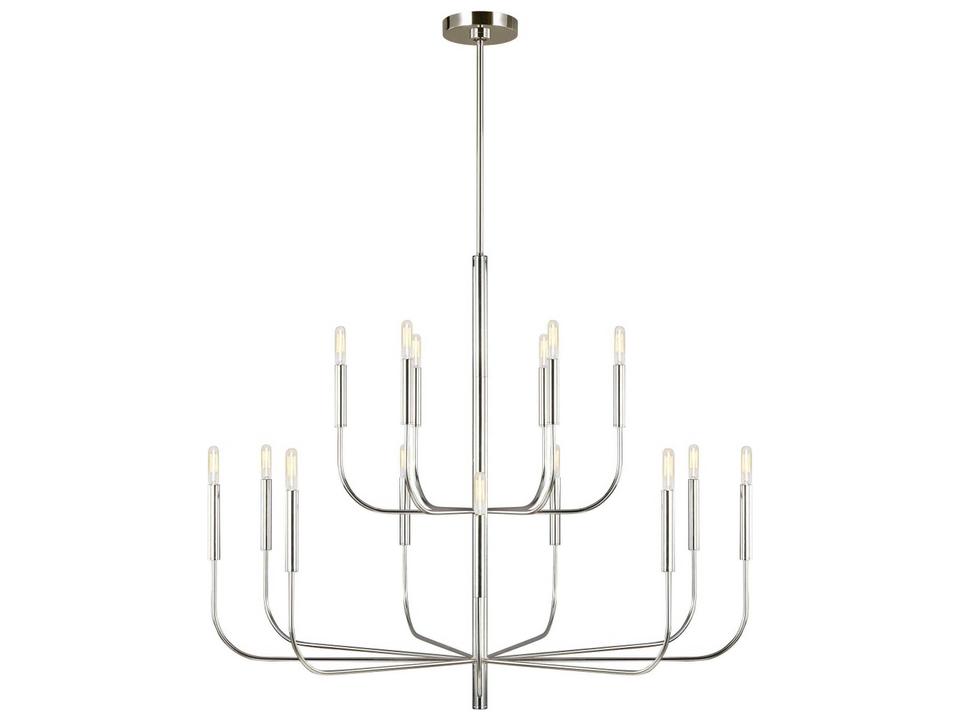 15-Light Brianna Chandelier in Polished Nickel
