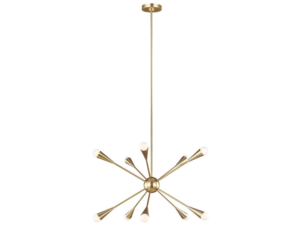 Jax 10-Light Chandelier in Burnished Brass