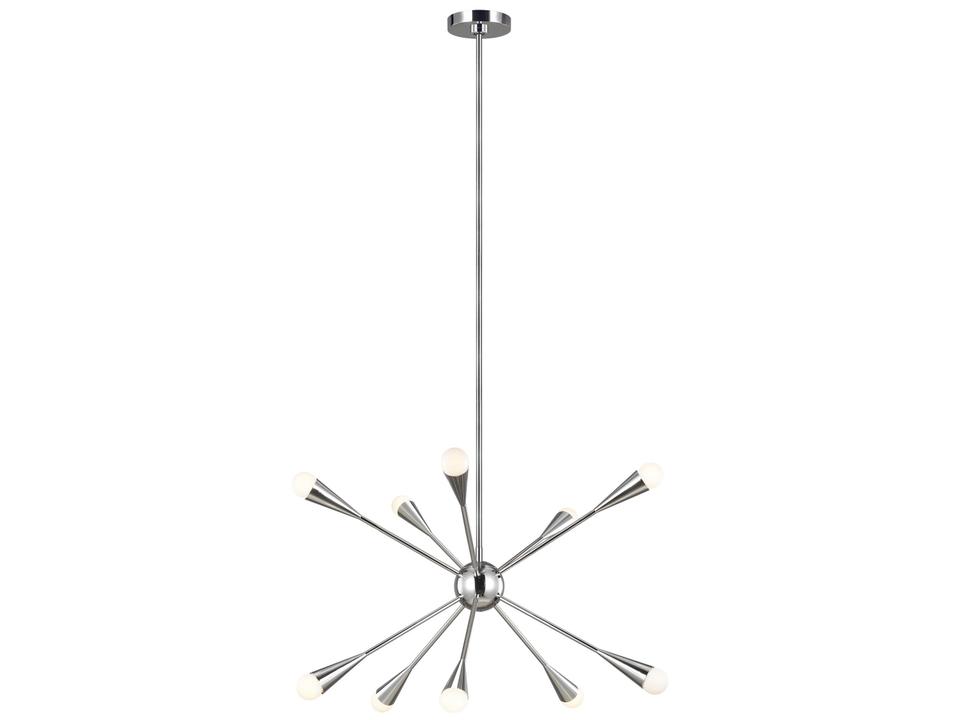 10-Light Jax Chandelier in Polished Nickel