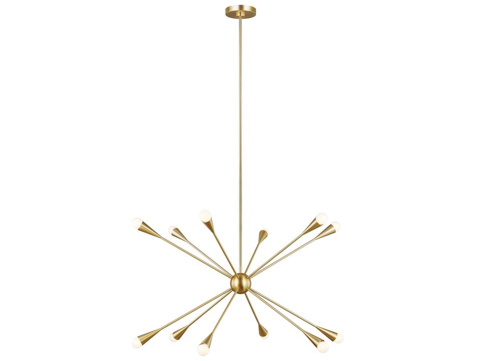 12-Light Jax Chandelier in Burnished Brass Starburst Design