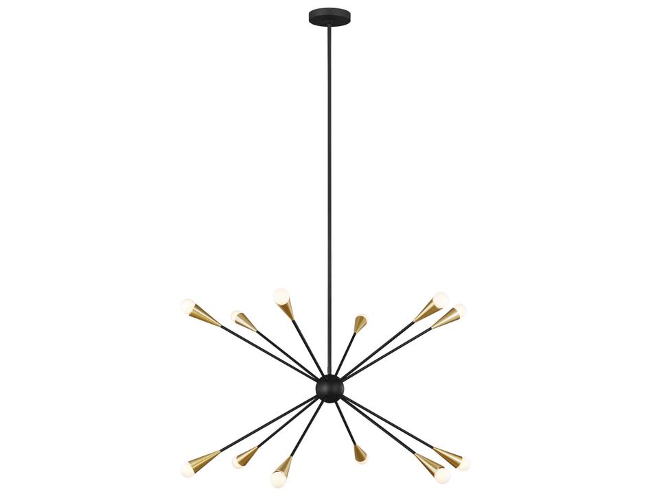 Jax 12-Light Chandelier in Midnight Black Mid-Century Modern