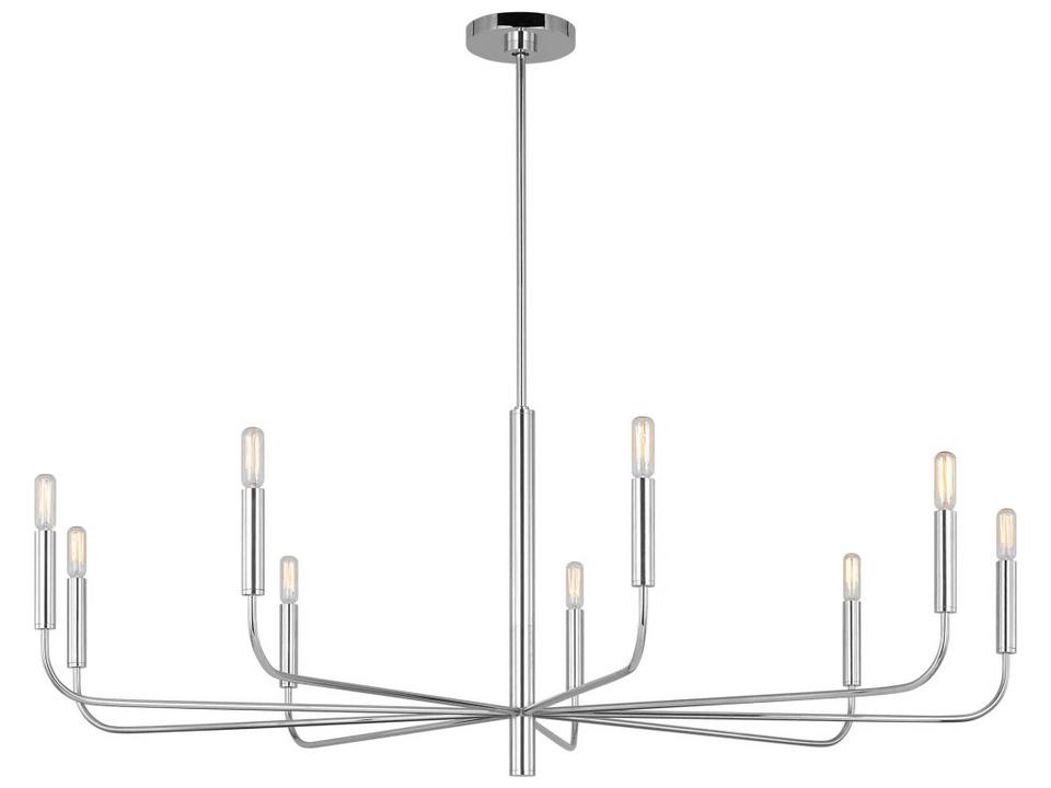 9-Light Brianna Chandelier in Polished Nickel