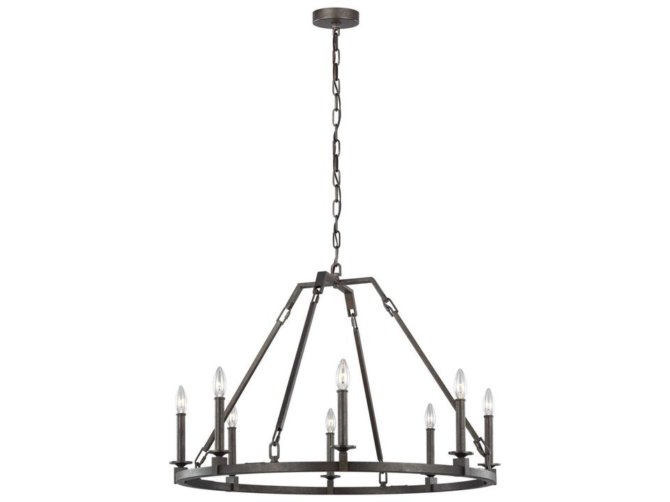 8-Light Landen Chandelier in Smith Steel