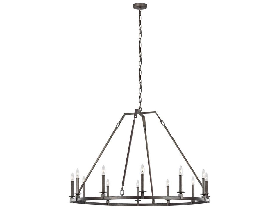 12-Light Landen Chandelier in Smith Steel