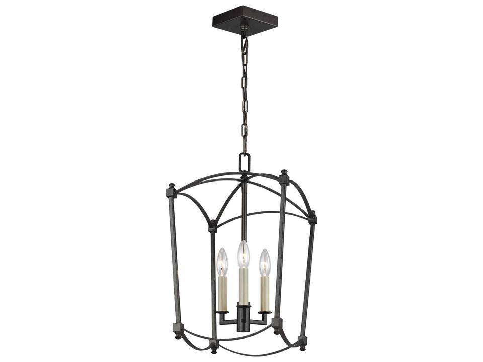 3-Light Thayer Chandelier in Smith Steel