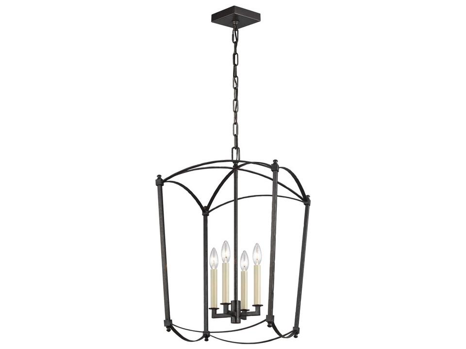 Thayer 4-Light Lantern Chandelier in Smith Steel