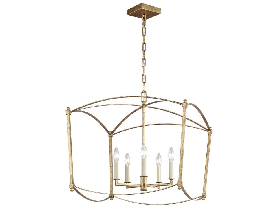 5-Light Thayer Chandelier in Antique Gild