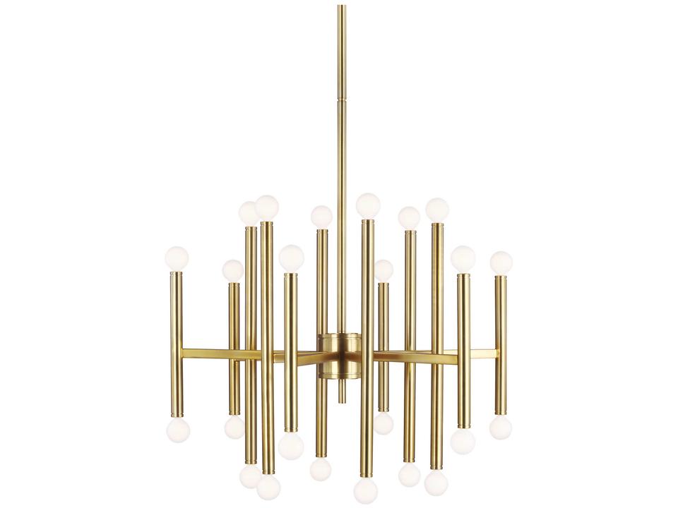 24-Light Beckham Modern Chandelier in Burnished Brass