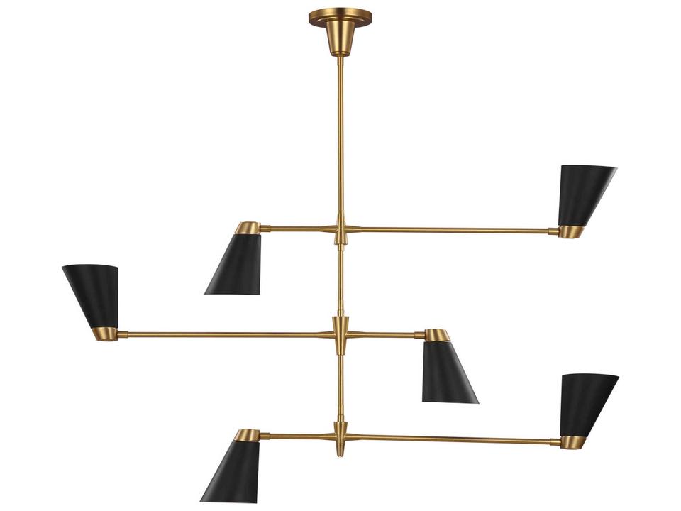 Signoret 6-Light Chandelier in Burnished Brass
