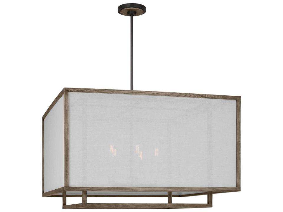 5-Light Brockway Chandelier in Weathered Oak Wood