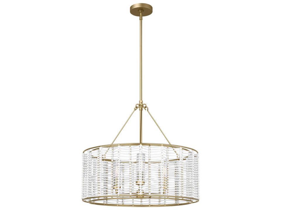 3-Light Winslow Chandelier in Powder-Coated Brass