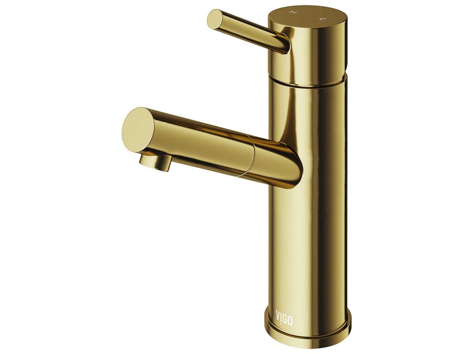 Noma Single Handle Single-Hole Bathroom Faucet in Matte Brushed Gold