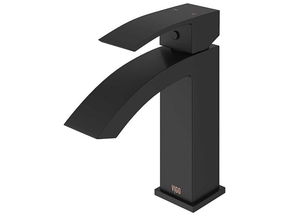Satro Single Hole Bathroom Faucet in Matte Black