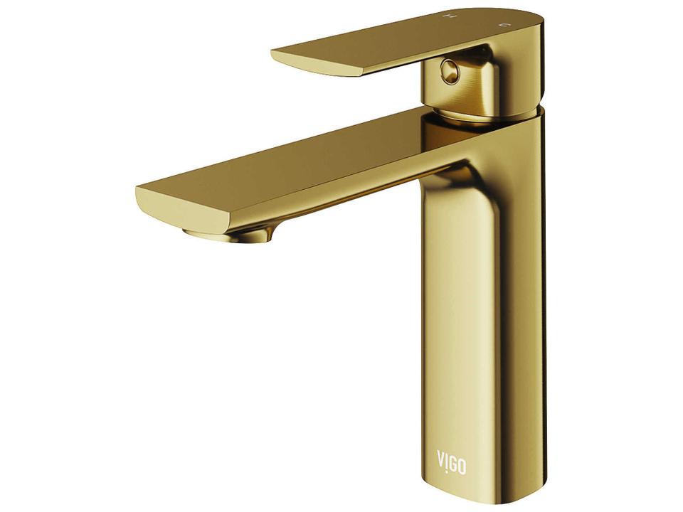 Davidson Single Hole Bathroom Faucet in Matte Gold with Solid Brass Construction