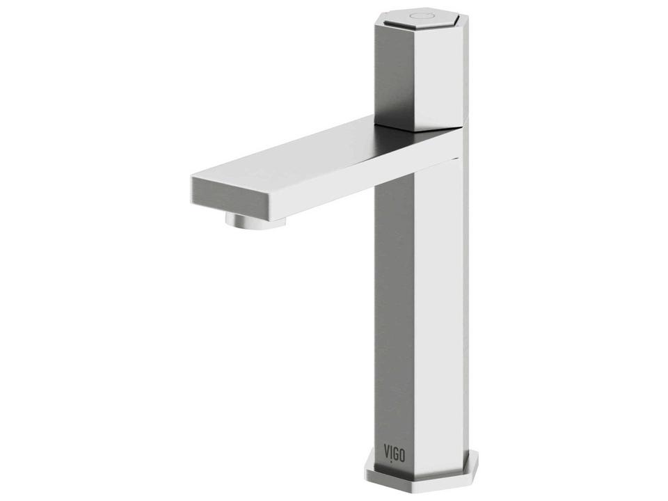 Nova Single Handle Single Hole Bathroom Faucet in Solid Brass with Push Button Control