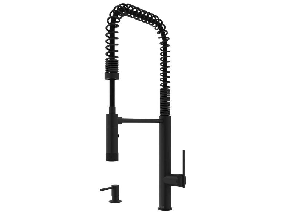 Sterling Pull-Down Kitchen Faucet with Soap Dispenser in Solid Brass