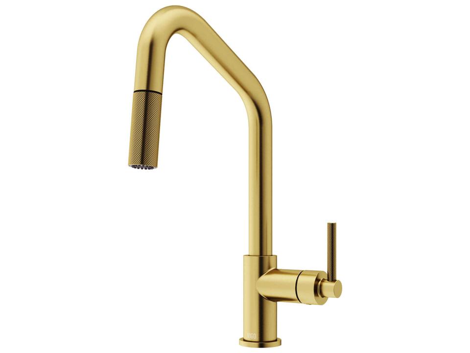 Utopia Single Handle Pull-Down Kitchen Faucet in Matte Brushed Gold