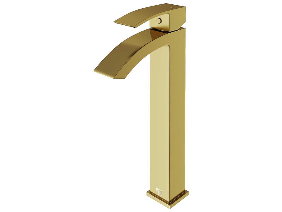 Duris Single-Handle Vessel Bathroom Faucet in Matte Brushed Gold