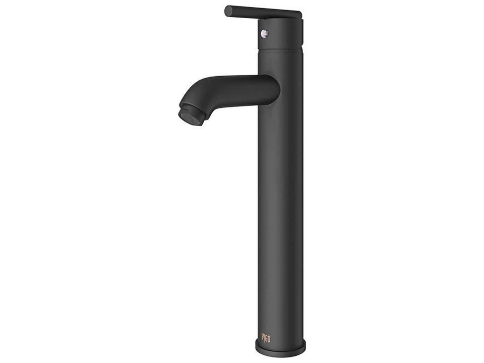Seville Single Lever Bathroom Vessel Faucet in Matte Black with Solid Brass Construction