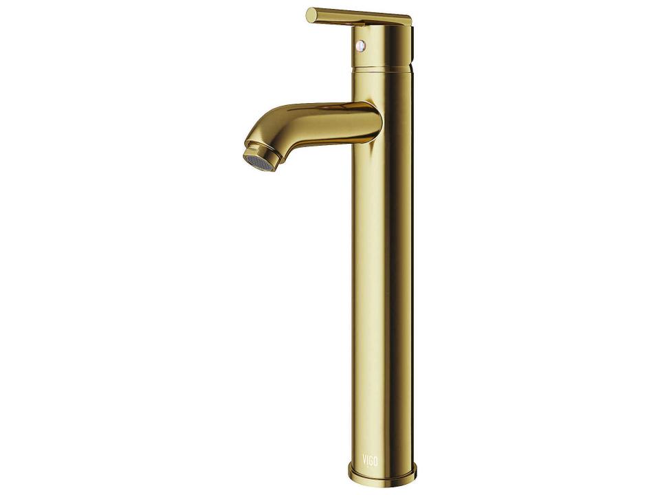 Seville Single Hole Vessel Bathroom Faucet in Matte Brushed Gold