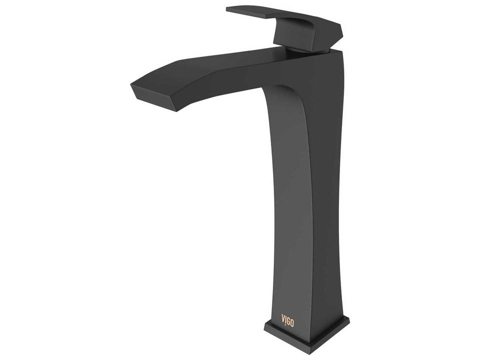 Blackstonian Single Handle Vessel Bathroom Faucet in Matte Black