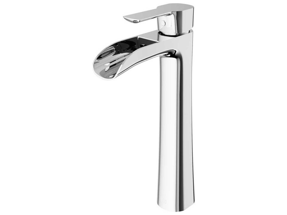 Niko Single Handle Vessel Bathroom Faucet in Chrome with Waterfall Spout
