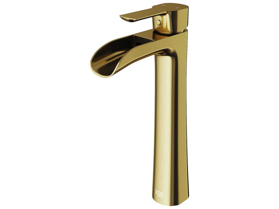 Niko Single Handle Vessel Bathroom Faucet in Matte Brushed Gold