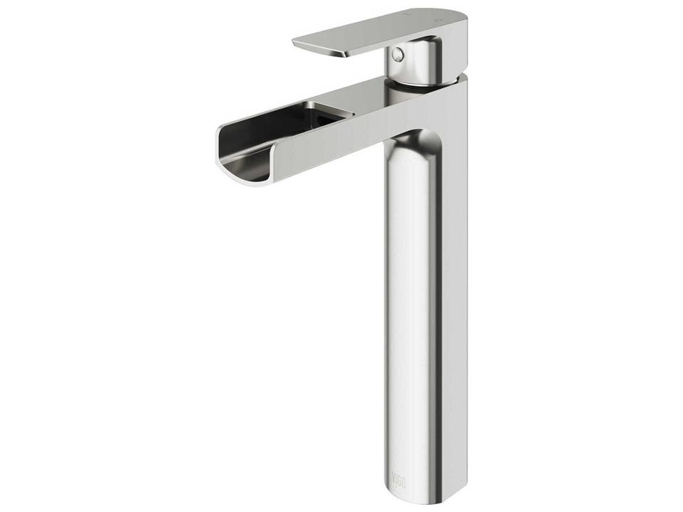 Amada Waterfall Vessel Bathroom Faucet in Brushed Nickel