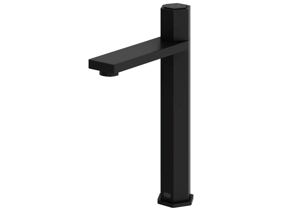 Nova Single Handle Vessel Bathroom Faucet in Matte Black