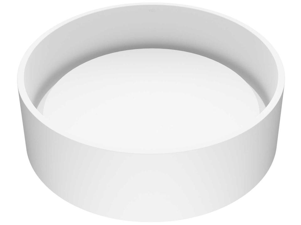 Anvil Round Matte Stone Vessel Bathroom Sink in Matte White