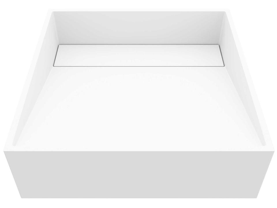 Starr Square Matte Stone Vessel Bathroom Sink in Matte White