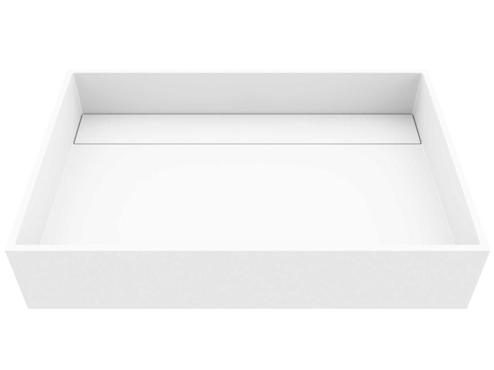 Montauk Rectangular Stone Composite Vessel Sink in Matte White