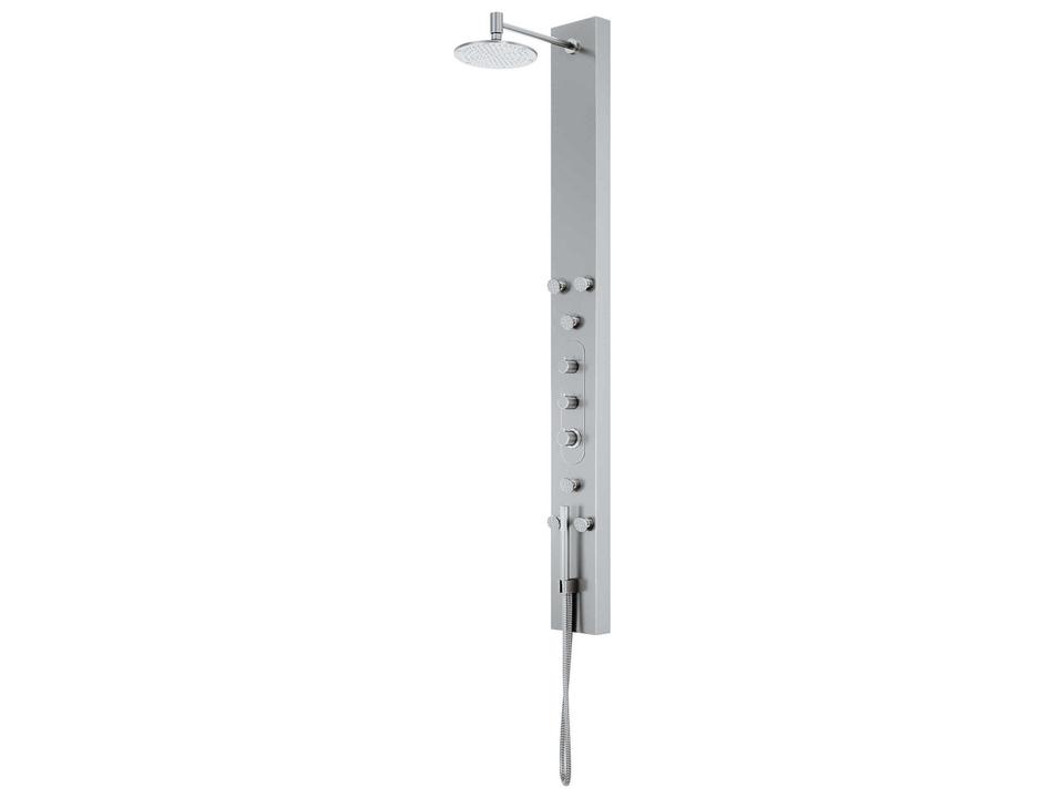 Dilana 6-Jet Shower Panel System with Rainfall Showerhead and Hand Shower in Stainless Steel