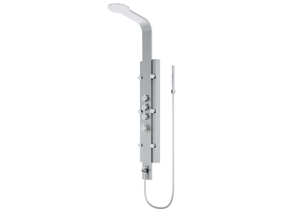 Mateo 6-Jet Shower Panel System in Stainless Steel with Fixed Rainhead and Hand Shower