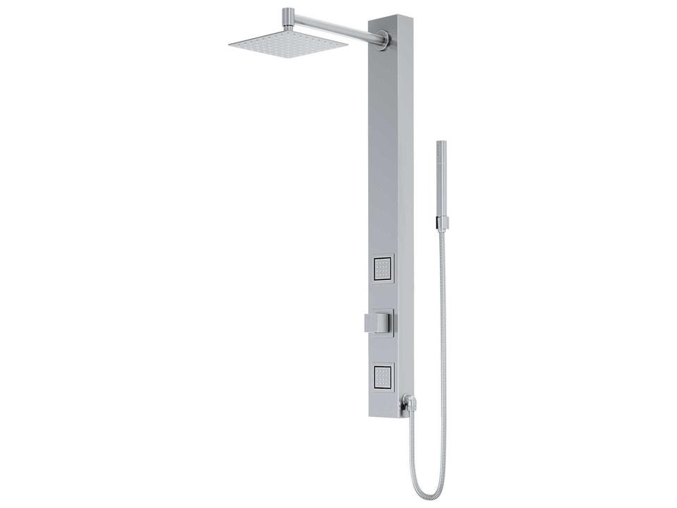 Orchid Retro-Fit Shower Panel System in Stainless Steel with Rain Shower and Body Jets
