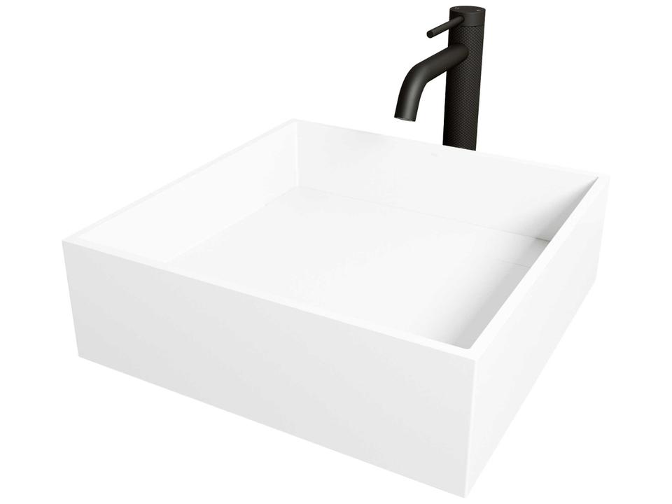 Montauk Square Vessel Bathroom Sink Set with Matte Black Faucet and Drain