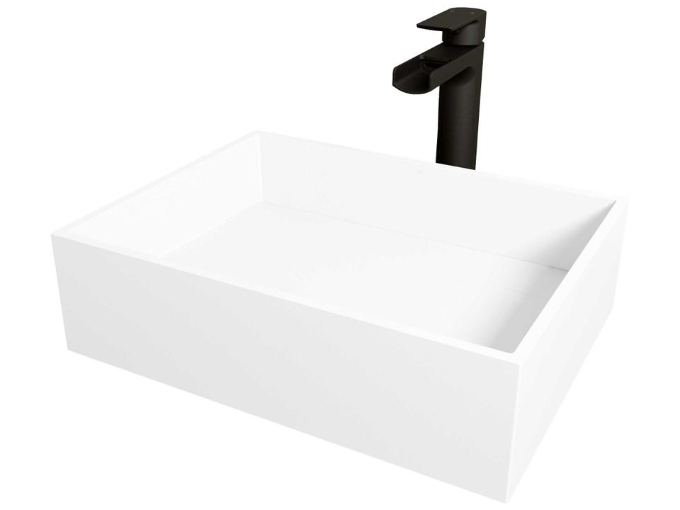 Montauk Rectangular Vessel Bathroom Sink with Amada Faucet and Drain